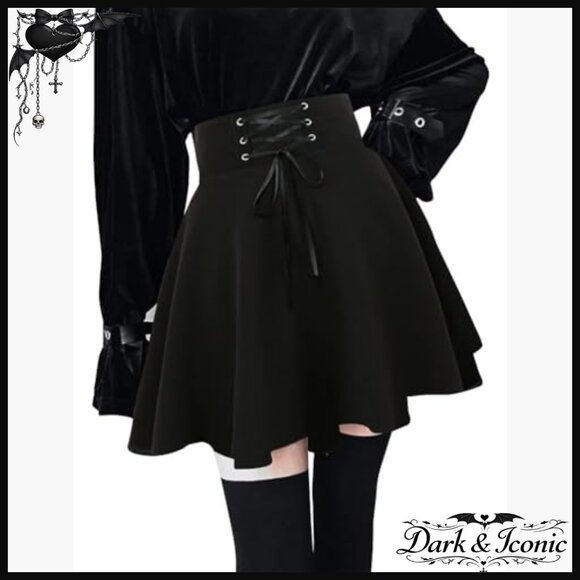 High Waist Pleated Mini Skirt, 100% Cotton, A-Line Style, Casual Wear - Picture 2 of 6